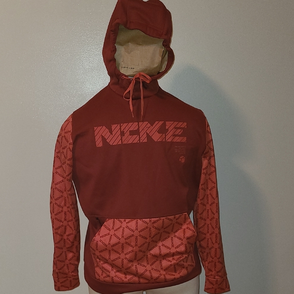 Nike Red Hoodie with Patterned Sleeves